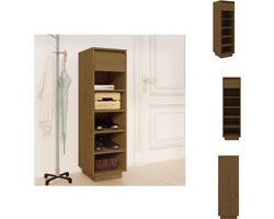 vidaXL Schoenenkast - Schoenenkasten - Schoenenrek - Opbergkast - Schoenenkast 30x34x105 cm massief grenenhout honingbruin