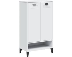 vidaXL - Schoenenkast - VIKEN - bewerkt - hout - wit