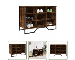 vidaXL Schoenenopbergers - Schoenenkast - Schoenenkast 90x38x61,5 cm bewerkt hout gerookt eikenkleurig - Bergruimte - Entree - Hallenkasten