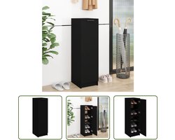 vidaXL Schoenenopbergt - Schoenenkast - Schoenenkast 30x35x100 cm bewerkt hout zwart - Houten Schoenenkast - Zwarte Schoenenkast - Bewerkthout