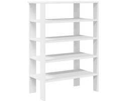 vidaXL - Schoenenrek - 61x32x87,5 - cm - bewerkt - hout - wit