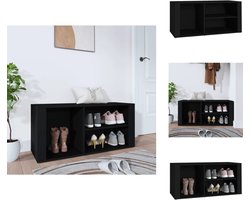 vidaXL Schoenenrek - Schoenenrekken - Opbergrek Voor Schoenen - Schoenenstellage - Schoenenkast 100x35x45 cm bewerkt hout zwart