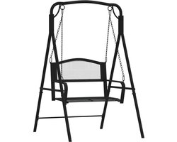 vidaXL - Schommelbank - 124 - cm - staal - zwart
