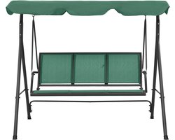 vidaXL Schommelbank 170 cm textileen en staal groen