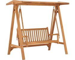 vidaXL - Schommelbank - 174 - cm - massief - teakhout