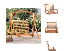 vidaXL schommelbank Gebogen Hout Teakafwerking - 126x92x63 cm - Ergonomische Armleuningen - Schommelbank