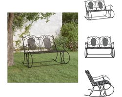 vidaXL Schommelbank Klassiek Staal 113x84x94cm - Zwart - Tuinbank