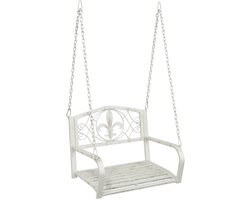 vidaXL - Schommelbank - Staal - 71,5 - x - 59 - x - 55 - cm - Antiek - wit