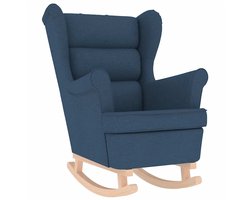 vidaXL - Schommelstoel - 74x90x102 - cm - stof - blauw