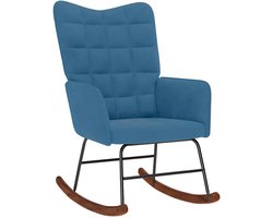 vidaXL - Schommelstoel - fluweel - blauw