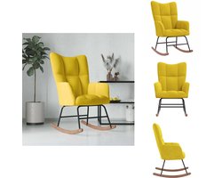 vidaXL Schommelstoel fluweel mosterdgeel - Schommelstoel - Schommelstoelen - Schommel Stoel - Schommel Stoelen