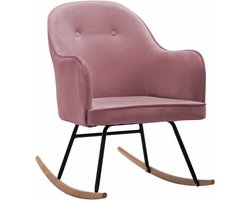 vidaXL - Schommelstoel - fluweel - roze