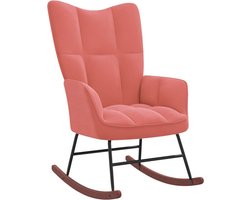 vidaXL - Schommelstoel - fluweel - roze