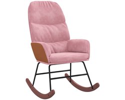 vidaXL - Schommelstoel - fluweel - roze