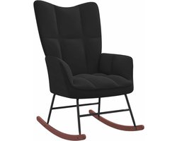 vidaXL - Schommelstoel - fluweel - zwart