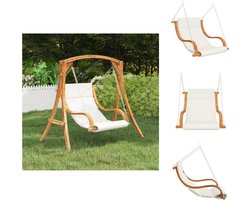 vidaXL Schommelstoel Gebogen Hout - Teakafwerking - Ergonomisch - Inclusief Kettingen - 115x100x67 cm - Schommelbank