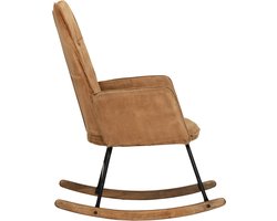 vidaXL - Schommelstoel - in - vintage - stijl - canvas - bruin