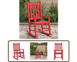 vidaXL Schommelstoel Kinderen - Massief Hout - Rood Schommelstoel - Schommelstoelen - Stoel - Tuinstoel