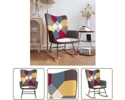 vidaXL Schommelstoel patchwork stof - Schommelstoel - Patchwork - Lounge Chair - Relaxfauteuil - Fauteuils