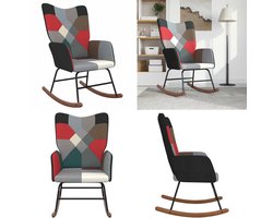 vidaXL Schommelstoel patchwork stof - Schommelstoel - Schommelstoelen - Schommel Stoel - Schommel Stoelen