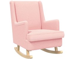 vidaXL - Schommelstoel - Roze - 62 - x - 80 - x - 85 - cm - Bouclé