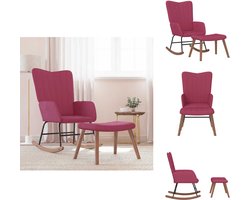 vidaXL Schommelstoel - Schommelstoelen - Schommel Stoel - Schommel Stoelen - Schommelstoel met voetenbank fluweel wijnrood
