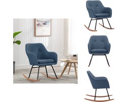 vidaXL Schommelstoel - Schommelstoelen - Schommelende Stoel - Schommelende Stoelen - Schommelstoel stof blauw