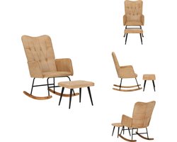 vidaXL Schommelstoel - Schommelstoelen - Stoel - Stoelen - Schommelstoel met voetensteun in vintage stijl canvas crème