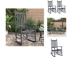 vidaXL Schommelstoel - Schommelstoelen - Tuinstoelschommelstoel - Tuinstoel - Schommelstoelen met gebogen zitting 2 st populierenhout grijs