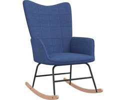 vidaXL - Schommelstoel - stof - blauw
