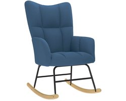 vidaXL - Schommelstoel - stof - blauw