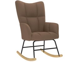 vidaXL - Schommelstoel - stof - bruin