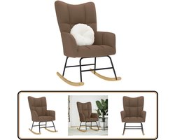 vidaXL Schommelstoel - Stof - Bruin - Comfortabel Schommelstoel - Schommelstoelen - Stoel - Woonkamerstoel