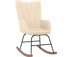 vidaXL - Schommelstoel - stof - crèmekleurig