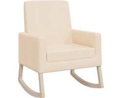 vidaXL - Schommelstoel - stof - crèmekleurig