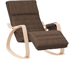 vidaXL - Schommelstoel - stof - donkerbruin