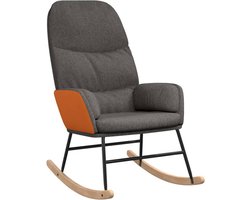 vidaXL - Schommelstoel - stof - donkergrijs