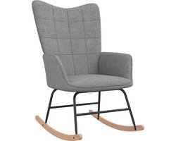 vidaXL - Schommelstoel - stof - lichtgrijs