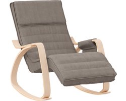 vidaXL - Schommelstoel - stof - taupe