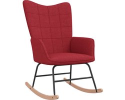 vidaXL - Schommelstoel - stof - wijnrood