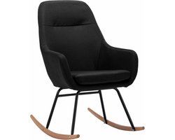 vidaXL - Schommelstoel - stof - zwart