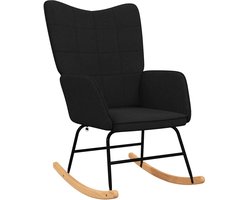 vidaXL - Schommelstoel - stof - zwart
