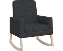 vidaXL - Schommelstoel - stof - zwart