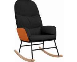 vidaXL - Schommelstoel - stof - zwart