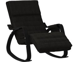 vidaXL - Schommelstoel - stof - zwart