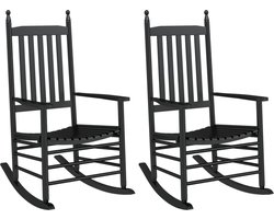 vidaXL - Schommelstoelen - met - gebogen - zitting - 2 - st - populierenhout - zwart