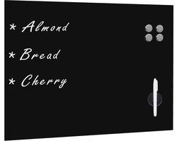 vidaXL - Schoolbord - voor - aan - de - wand - magnetisch - 80x60 - cm - glas