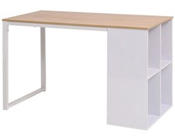 vidaXL - Schrijftafel - 120x60x75 - cm - eikenkleur - en - wit