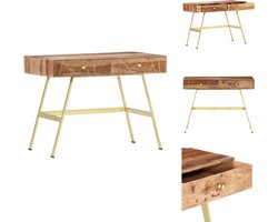 vidaXL Schrijftafel - Schrijftafels - Bureau - Laptoptafel - Schrijftafel met lades 100x55x75 cm massief sheeshamhout