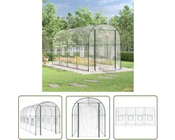 vidaXL Serre - Tuinhuis - Tuinkas 160x400x190 cm PVC en gepoedercoat staal transparant - Kweekkast - Glasbak - Plastic Greenhouse